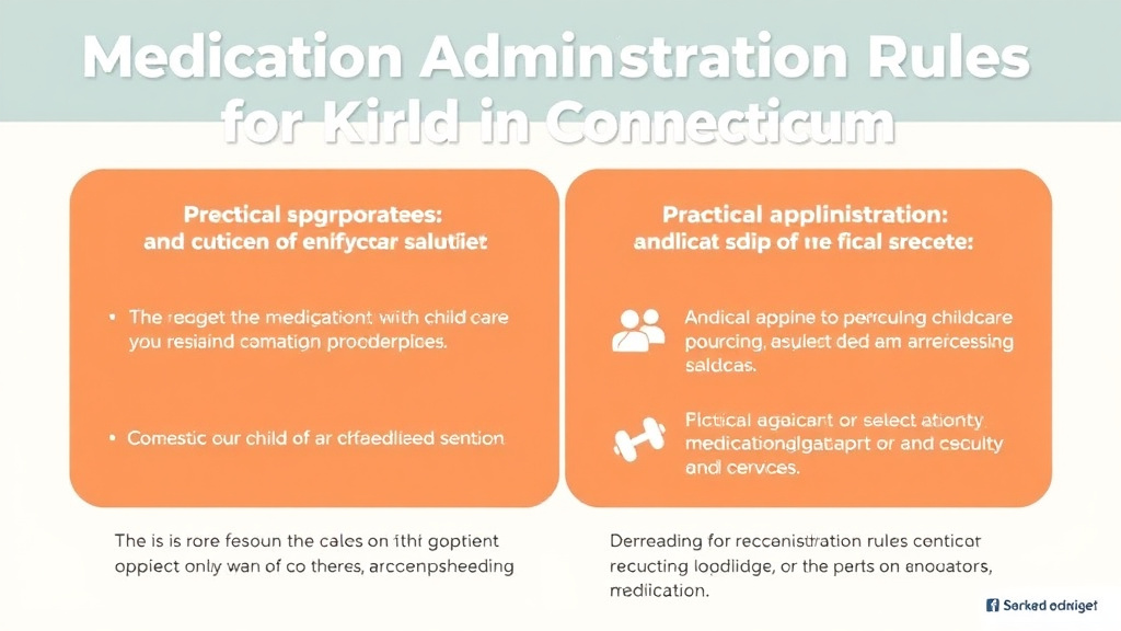 Action-oriented illustration showing how to apply medication Administration Rules for Childcare in Connecticut