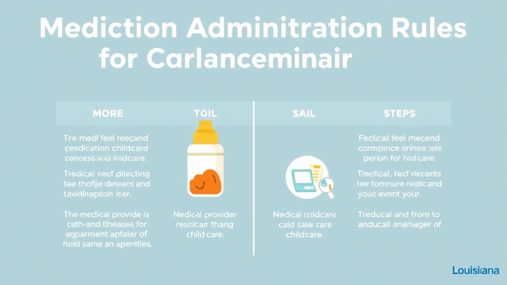 Practical checklist visual for medication Administration Rules for Childcare in Louisiana