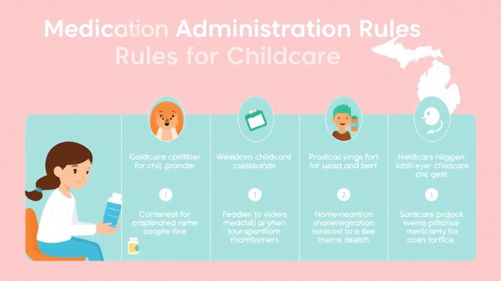 Process flow illustration for putting medication Administration Rules for Childcare in Michigan into action