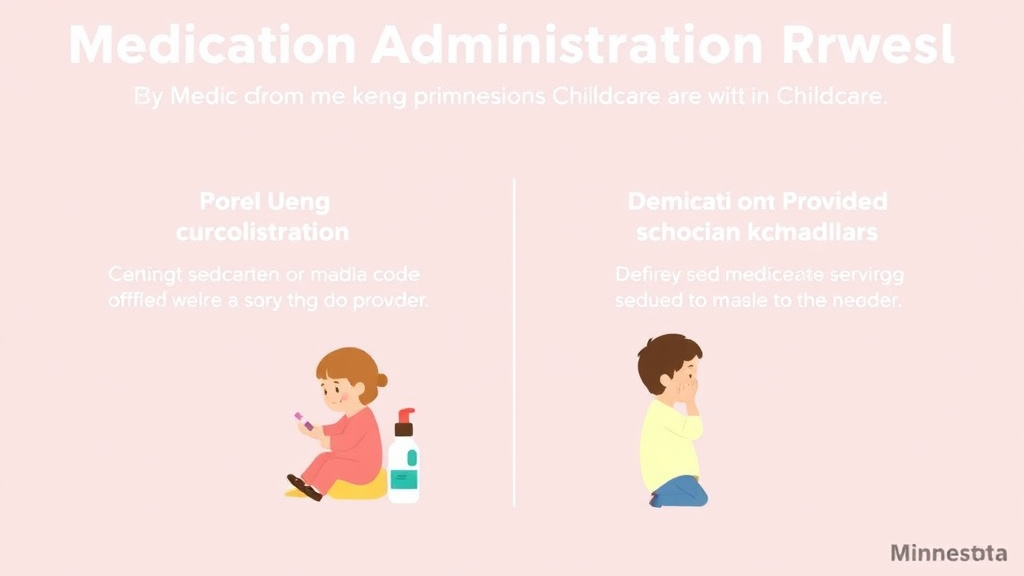 Process flow illustration for putting medication Administration Rules for Childcare in Minnesota into action