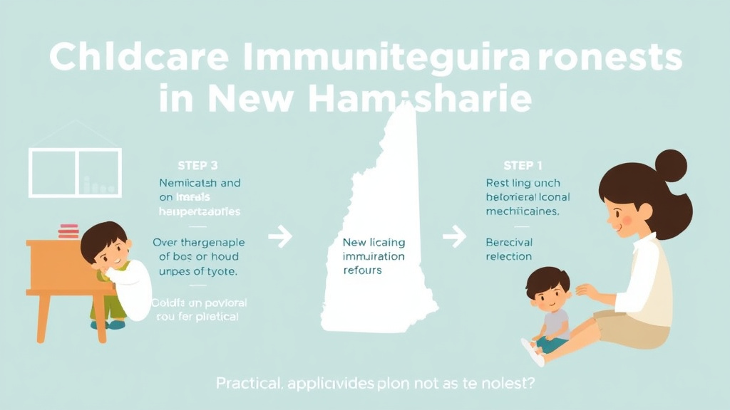 Process flow illustration for putting childcare Immunization Requirements in New Hampshire into action