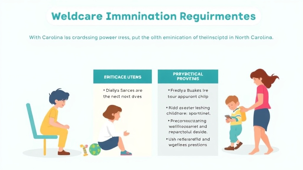 Action-oriented illustration showing how to apply childcare Immunization Requirements in North Carolina