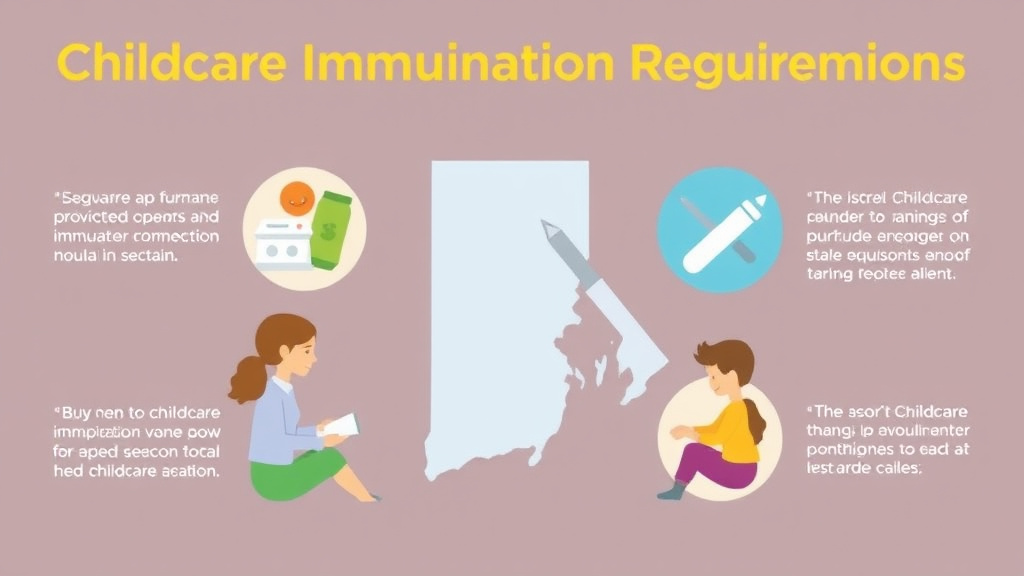 Process flow illustration for putting childcare Immunization Requirements in Rhode Island into action