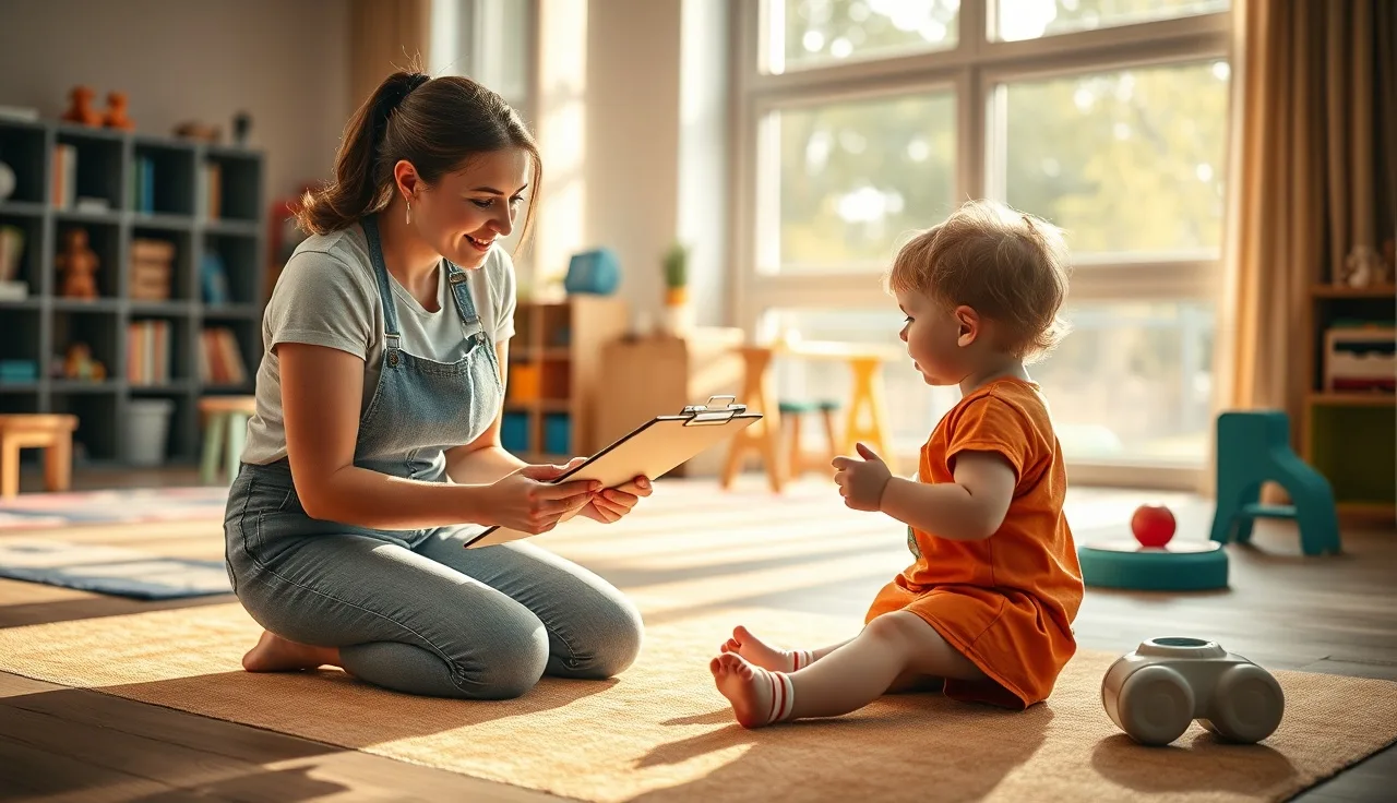 Childcare provider completing an incident report form after a child injury