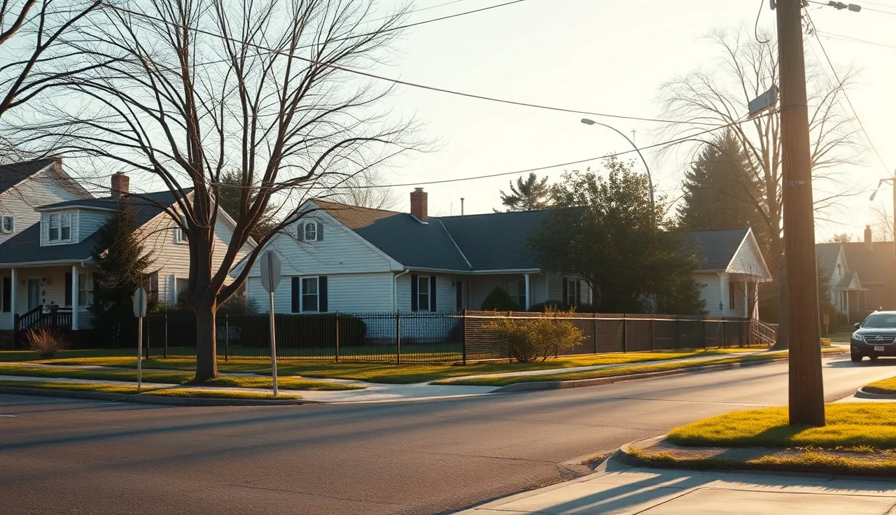 Suburban home with fenced front yard where a family daycare might operate