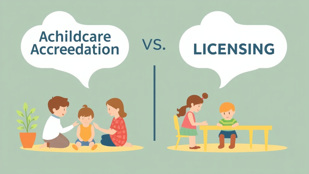 Clear illustration of childcare Accreditation vs Licensing: Key Differences with supporting details