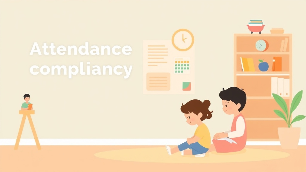 Illustration breaking down the fundamentals of attendance Tracking Compliance for Childcare Programs