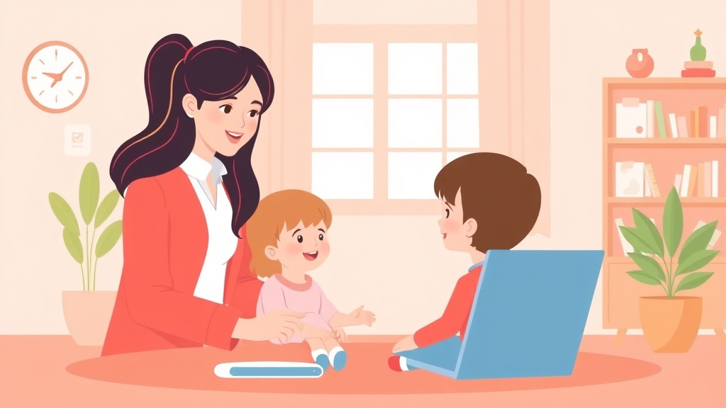 A professional illustration depicting technology Tools for Childcare Inspection Preparation