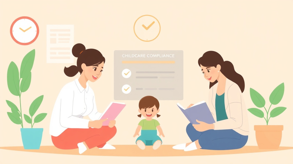 An informative visual explaining self-Assessment Tools for Childcare Compliance for beginners and professionals