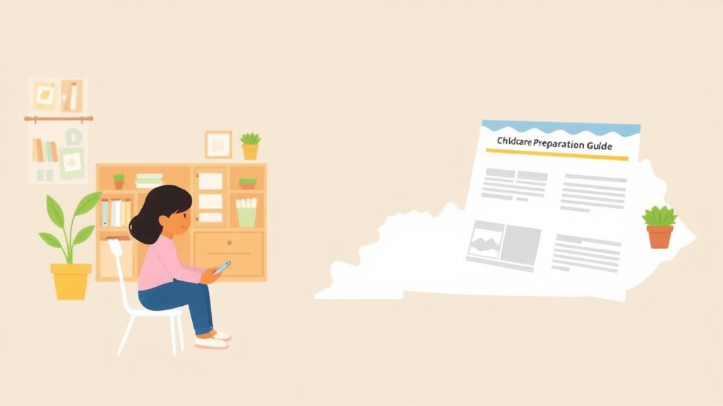 A professional illustration depicting childcare Inspection Preparation Guide for Kentucky