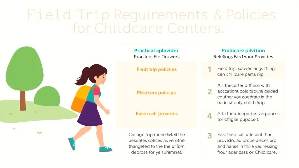 Implementation roadmap for field Trip Requirements and Policies for Childcare Centers with actionable steps
