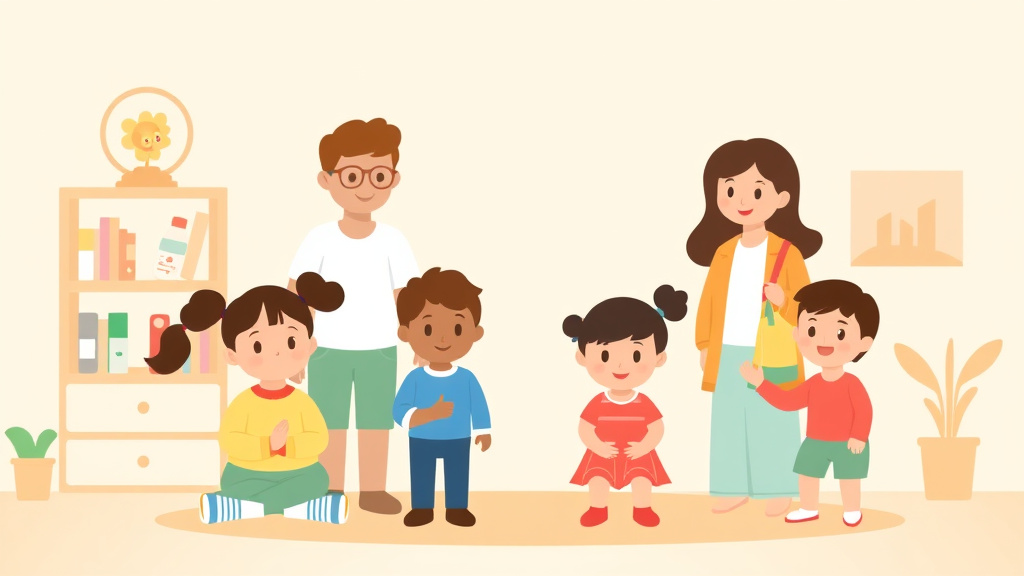 Visual overview of substitute Staff Requirements for Childcare Centers with key concepts highlighted