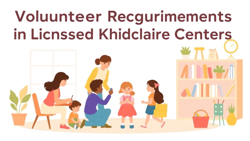 An informative visual explaining volunteer Requirements in Licensed Childcare Centers for beginners and professionals