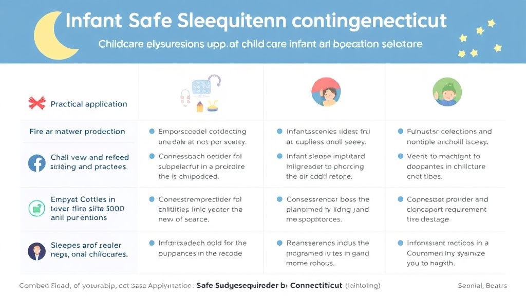 Process flow illustration for putting infant Safe Sleep Requirements in Connecticut Childcare into action