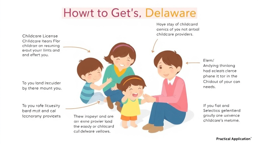Action-oriented illustration showing how to apply get a Childcare License in Delaware