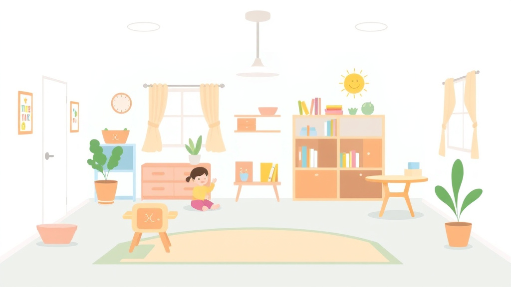 Educational graphic covering the essentials of childcare Facility Space Requirements in Delaware