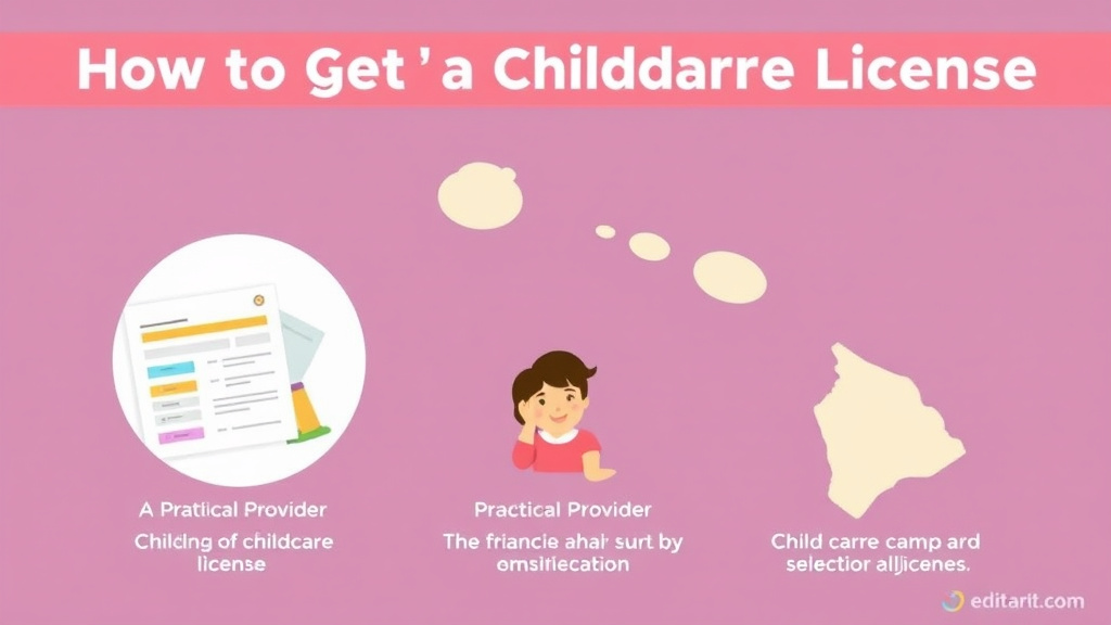 Action-oriented illustration showing how to apply get a Childcare License in Hawaii