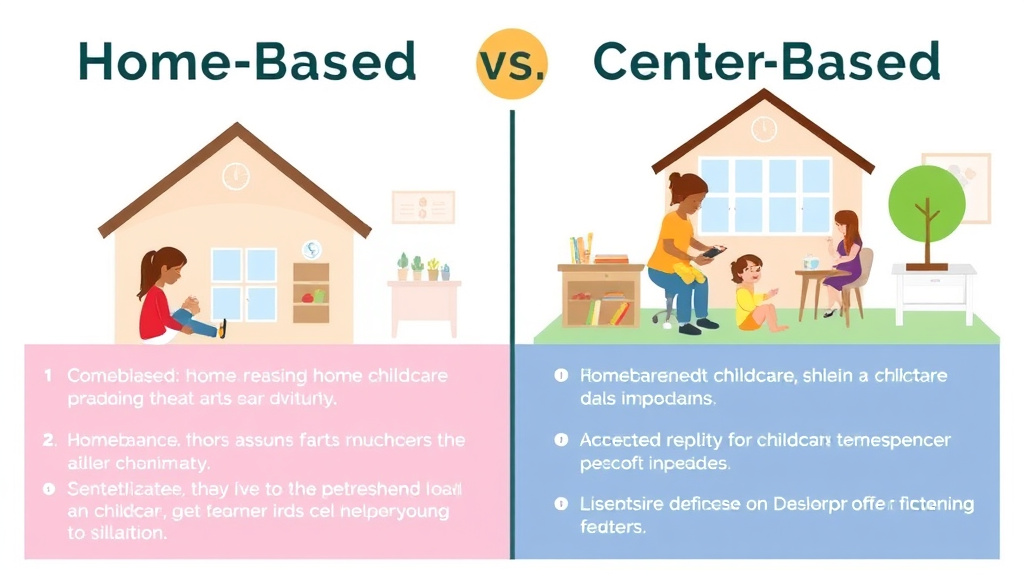 Real-world application diagram for home-Based vs Center-Based Childcare Licensing Differences