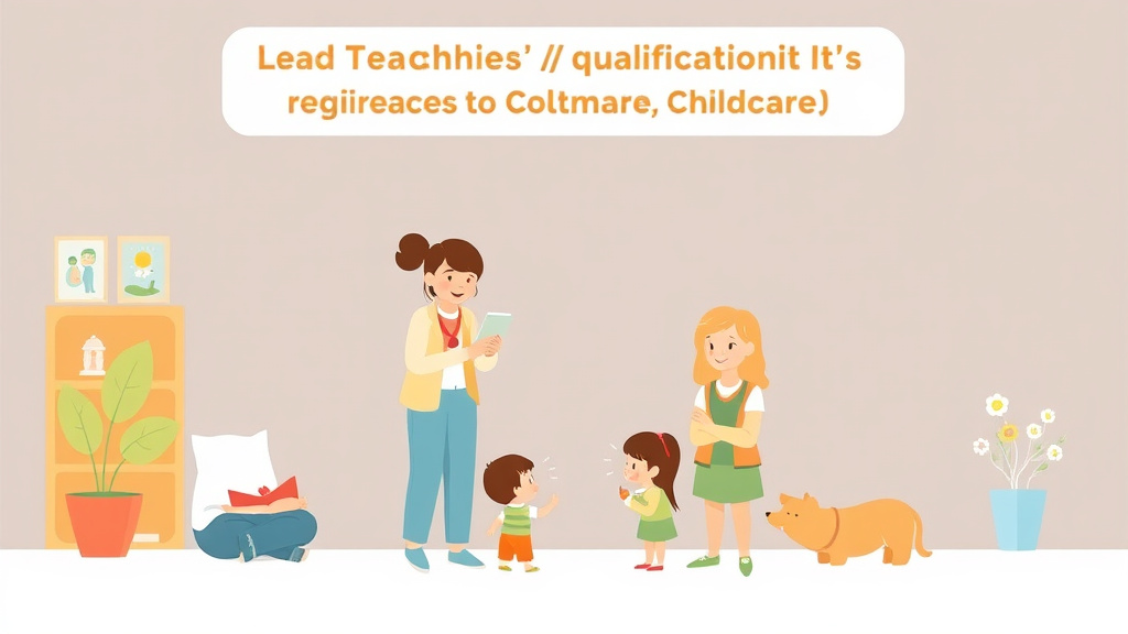 An informative visual explaining lead Teacher Qualification Requirements for Childcare for beginners and professionals