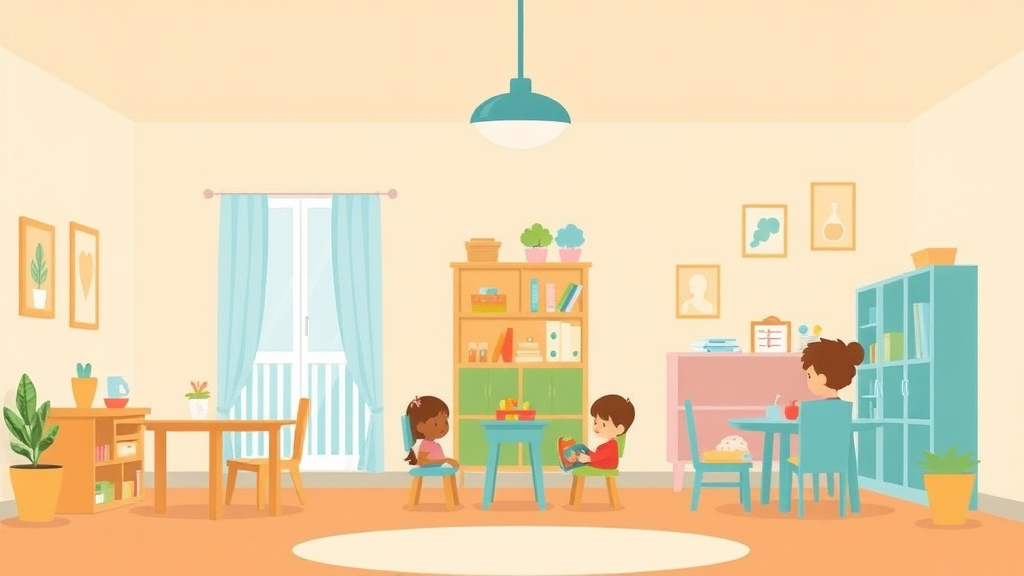 A professional illustration depicting childcare Facility Space Requirements in Maine