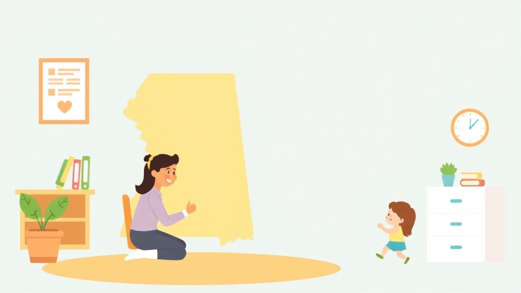 Visual overview of childcare License Renewal in Mississippi: Requirements and Deadlines with key concepts highlighted