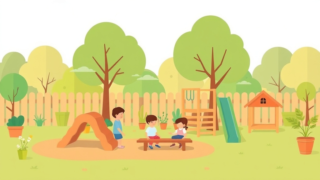 Visual overview of outdoor Play Space Requirements for Childcare Centers with key concepts highlighted