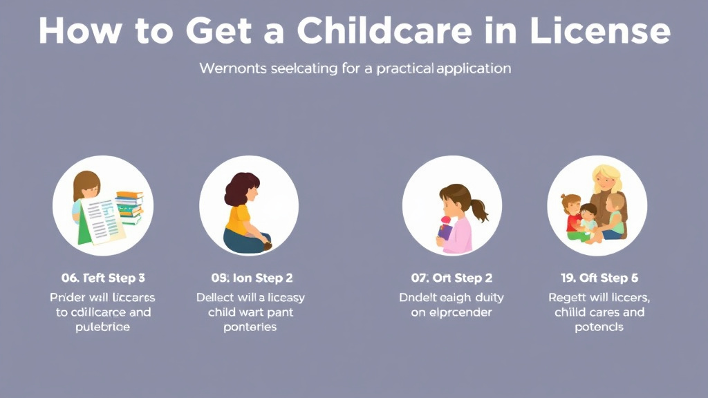 Action-oriented illustration showing how to apply get a Childcare License in Vermont