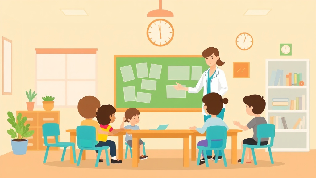 Visual overview of classroom Management Strategies for Childcare with key concepts highlighted