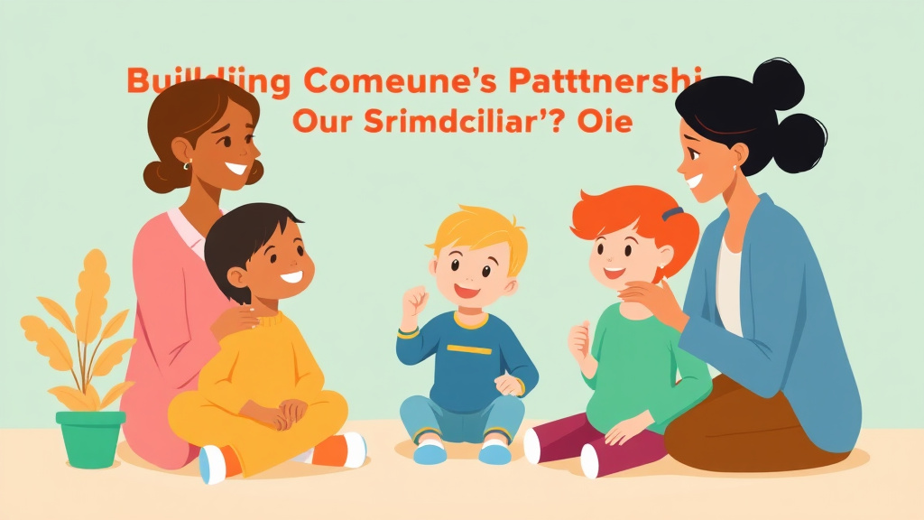 Clear illustration of building Community Partnerships for Childcare Quality with supporting details