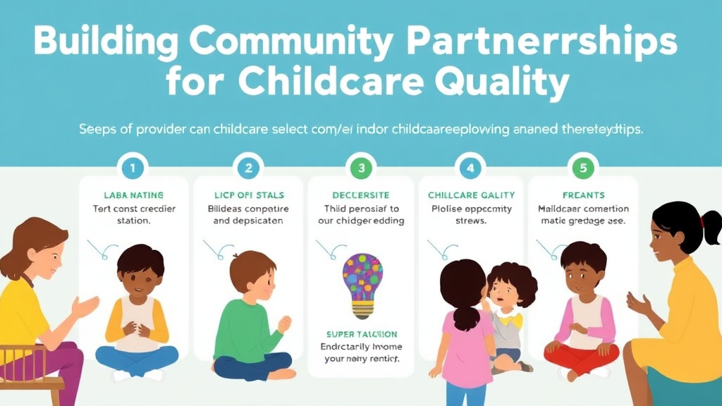 Action-oriented illustration showing how to apply building Community Partnerships for Childcare Quality