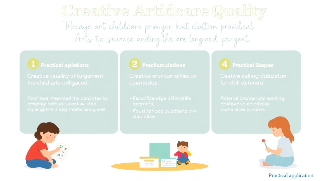 Action-oriented illustration showing how to apply creative Arts Programming for Childcare Quality