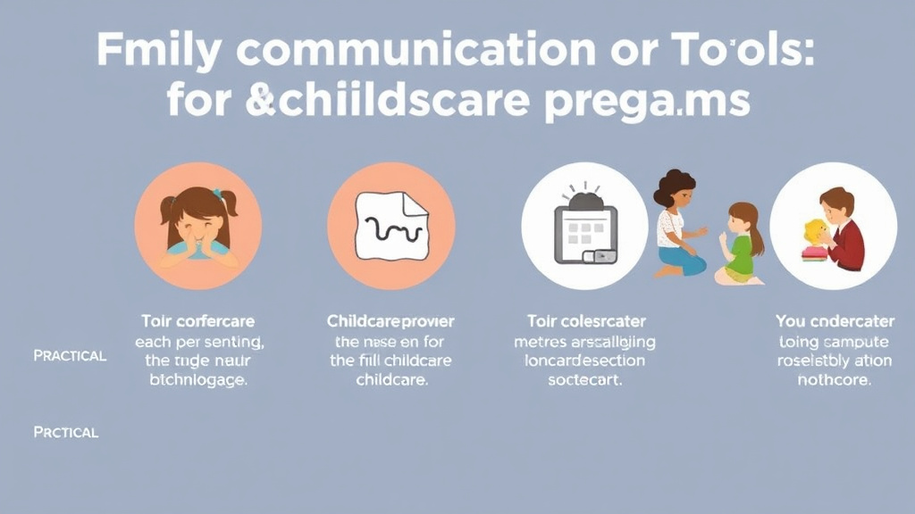 Action-oriented illustration showing how to apply family Communication Tools for Childcare Programs