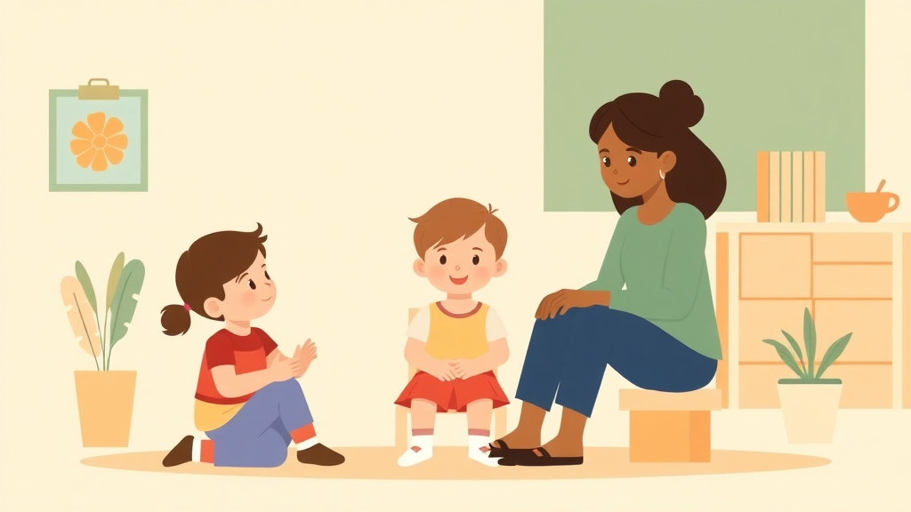 A professional illustration depicting inclusion Best Practices for Children with Disabilities in Childcare