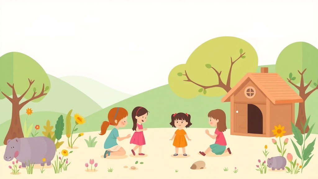 A professional illustration depicting nature-Based Curriculum for Childcare Programs