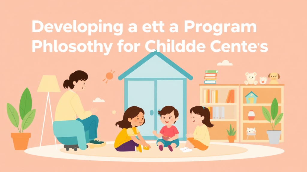 A professional illustration depicting developing a Program Philosophy for Childcare Centers