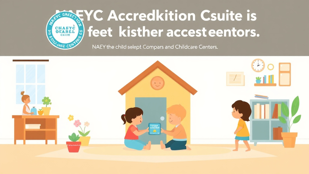 Visual overview of NAEYC Accreditation Guide for Childcare Centers with key concepts highlighted