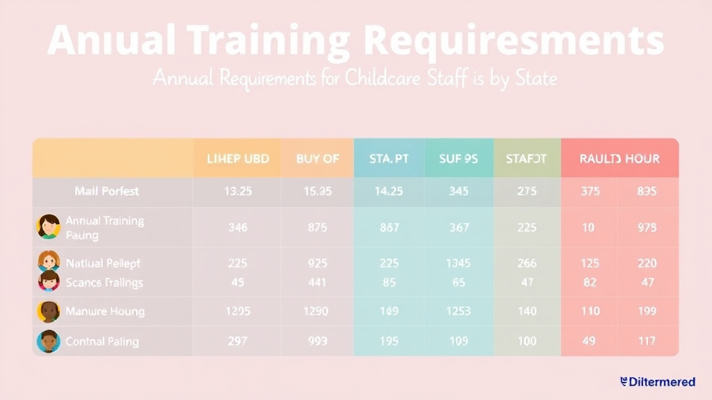Hands-on guide visualization for annual Training Hour Requirements for Childcare Staff by State
