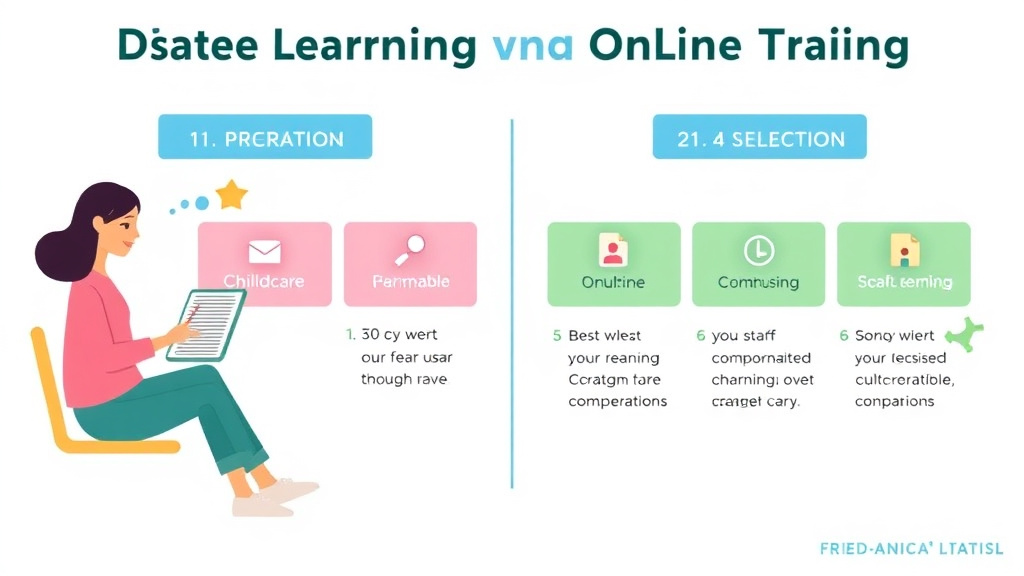 Step-by-step visual guide for implementing distance Learning and Online Training for Childcare Staff