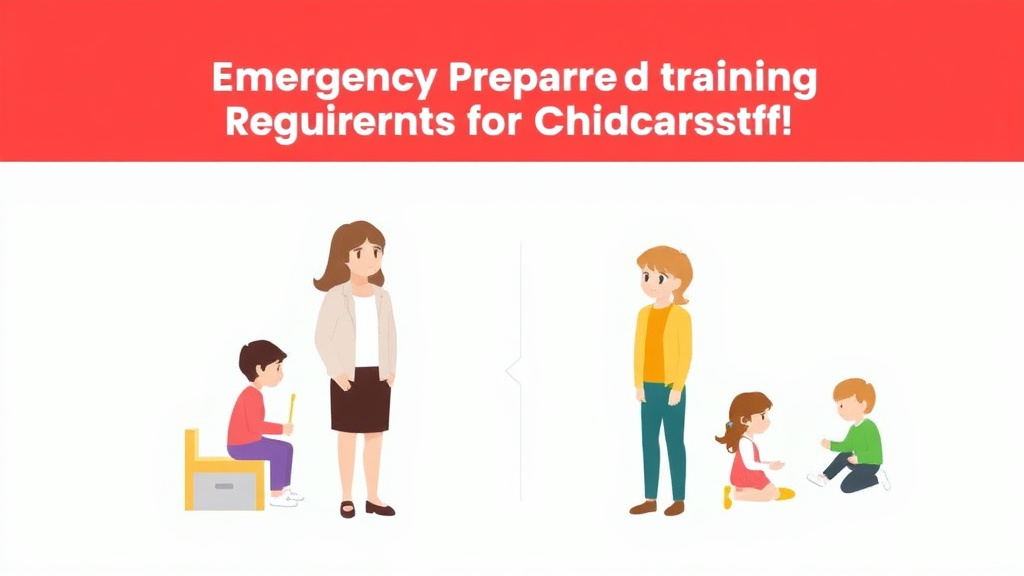 Process flow illustration for putting emergency Preparedness Training Requirements for Childcare Staff into action