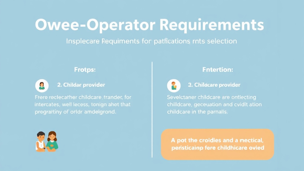 Real-world application diagram for owner-Operator Requirements for Childcare Centers