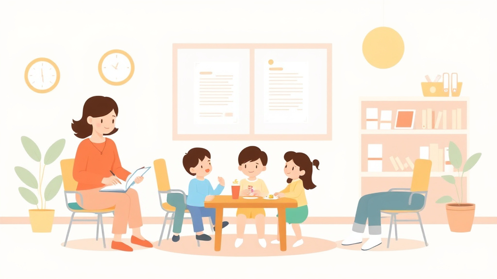 An informative visual explaining new Staff Orientation Requirements for Childcare Centers for beginners and professionals