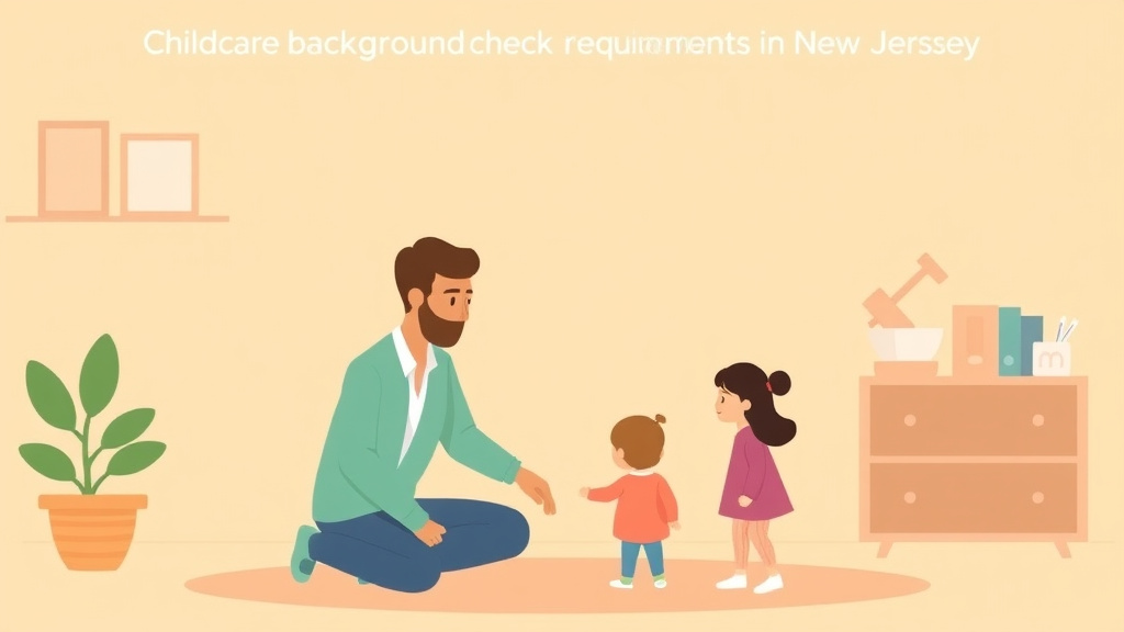 A professional illustration depicting childcare Background Check Requirements in New Jersey
