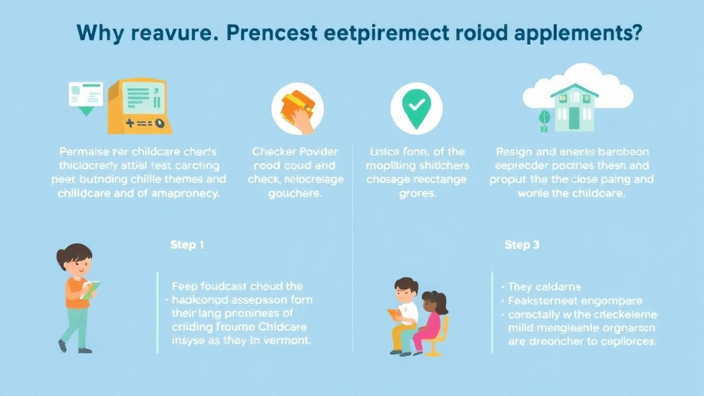 Action-oriented illustration showing how to apply childcare Background Check Requirements in Vermont