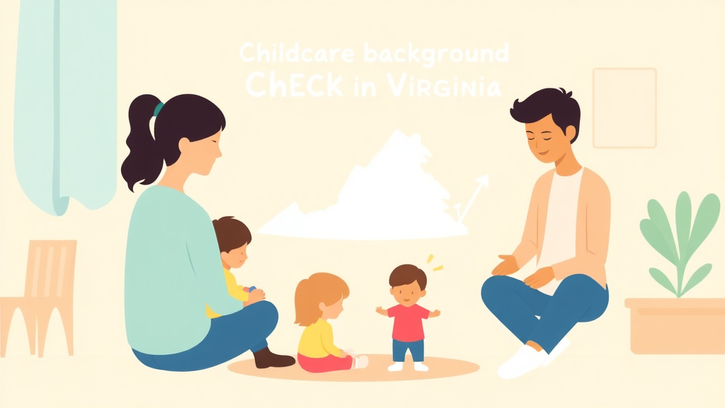 Visual overview of childcare Background Check Requirements in Virginia with key concepts highlighted