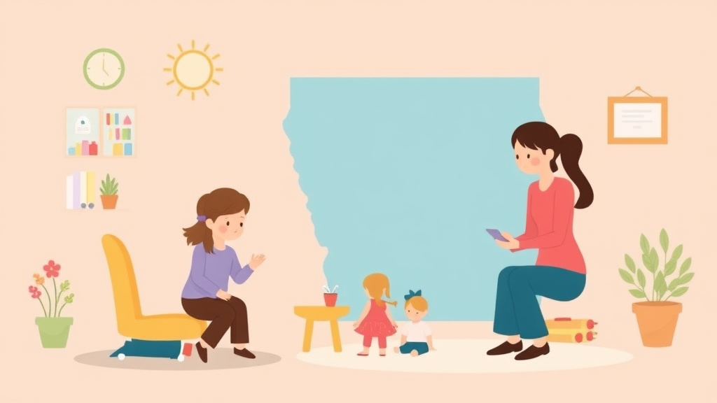 A professional illustration depicting iowa Childcare Licensing Requirements: Complete Guide