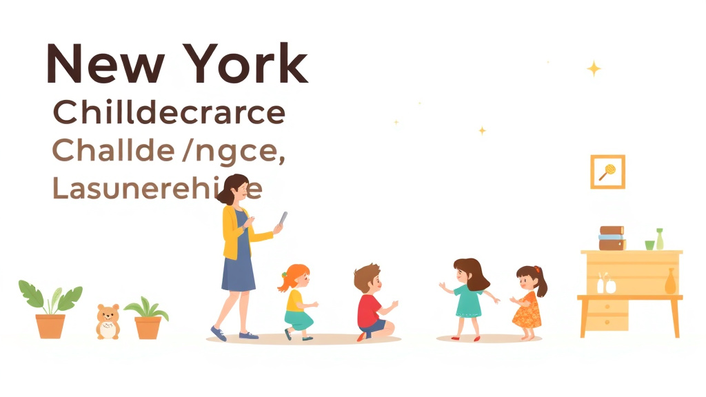 Educational graphic covering the essentials of new York Childcare Licensing Requirements: Complete Guide
