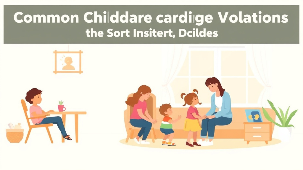 Educational graphic covering the essentials of common Childcare Licensing Violations in South Dakota