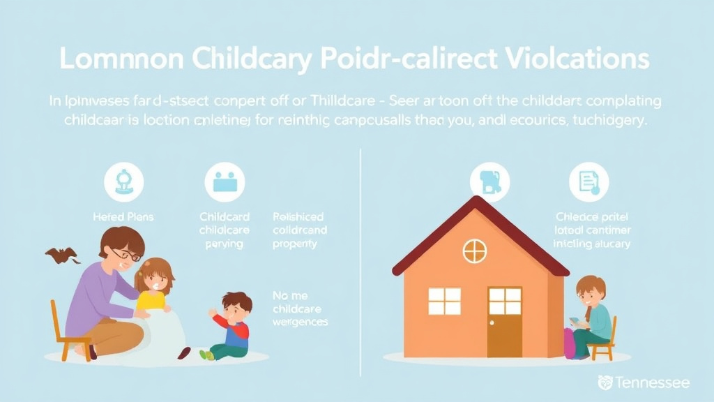 Process flow illustration for putting common Childcare Licensing Violations in Tennessee into action