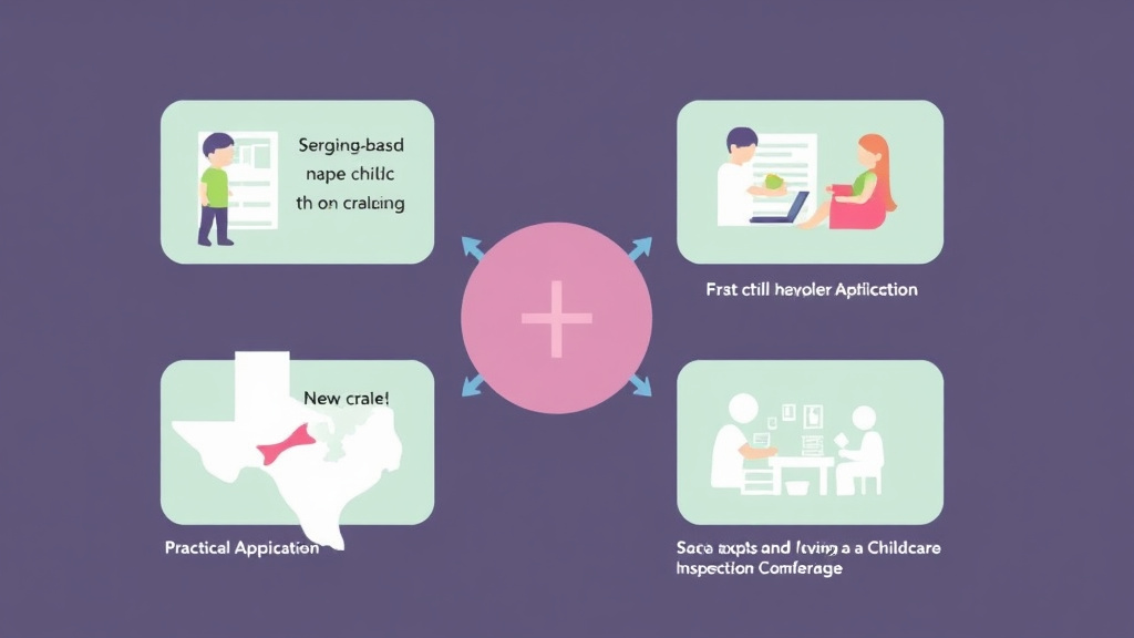 Action-oriented illustration showing how to apply what to Expect During a Childcare Inspection in Texas