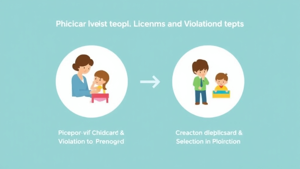 Process flow illustration for putting common Childcare Licensing Violations in Vermont into action